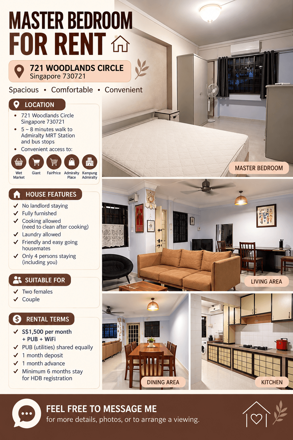 Master Room near Admiralty MRT, photo 1